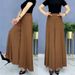 Loose-waisted Women's Skirt-pants, Fashionable High-waisted Plus-size Drapey Wide-leg Pants, Summer Thin Solid Color_ecoleips.com