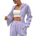 Women's Clothing Spring And Autumn New Two Piece Set Trend Hooded Cardigan Slim Fit Casual Two Piece Set For Women_ecoleips.com