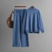 K New Knitted Set Women's Thick Loose Sweater Half High Collar Long Sleeve Fashion Two Piece Set Women. No Bags Or Other Accessories_ecoleips.com