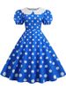 Summer Women Pink Polka Dot Elegant Party Dress Retro Vintage 50s 60s Pin Up Rockabilly Dress Casual Robe Femme_ecoleips.com