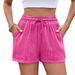 European And American Cross Border Foreign Trade Spring And Summer New Women's Solid Color Drawstring Pocket Casual Shorts Women Spot_ecoleips.com