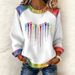 3d Print Color-Block Denim Collar Sweatshirt – Oversized Long Sleeve Pullover For Women (Y2k Streetwear & Vacation Vibes)_ecoleips.com