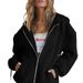 Men's & Women's Zip-Up Hooded Sweatshirt With Drawstring & Pockets - Lightweight Pullover Jacket For Casual & Sports (Black/White/Khaki/Navy/More)_ecoleips.com