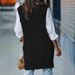 Plus Size V-Neck Knit Vest For Women – Stretchable Polyester Casual Tank Top (XL-5XL) – Black/Burgundy/Army Green/Peacock Blue/Navy_ecoleips.com