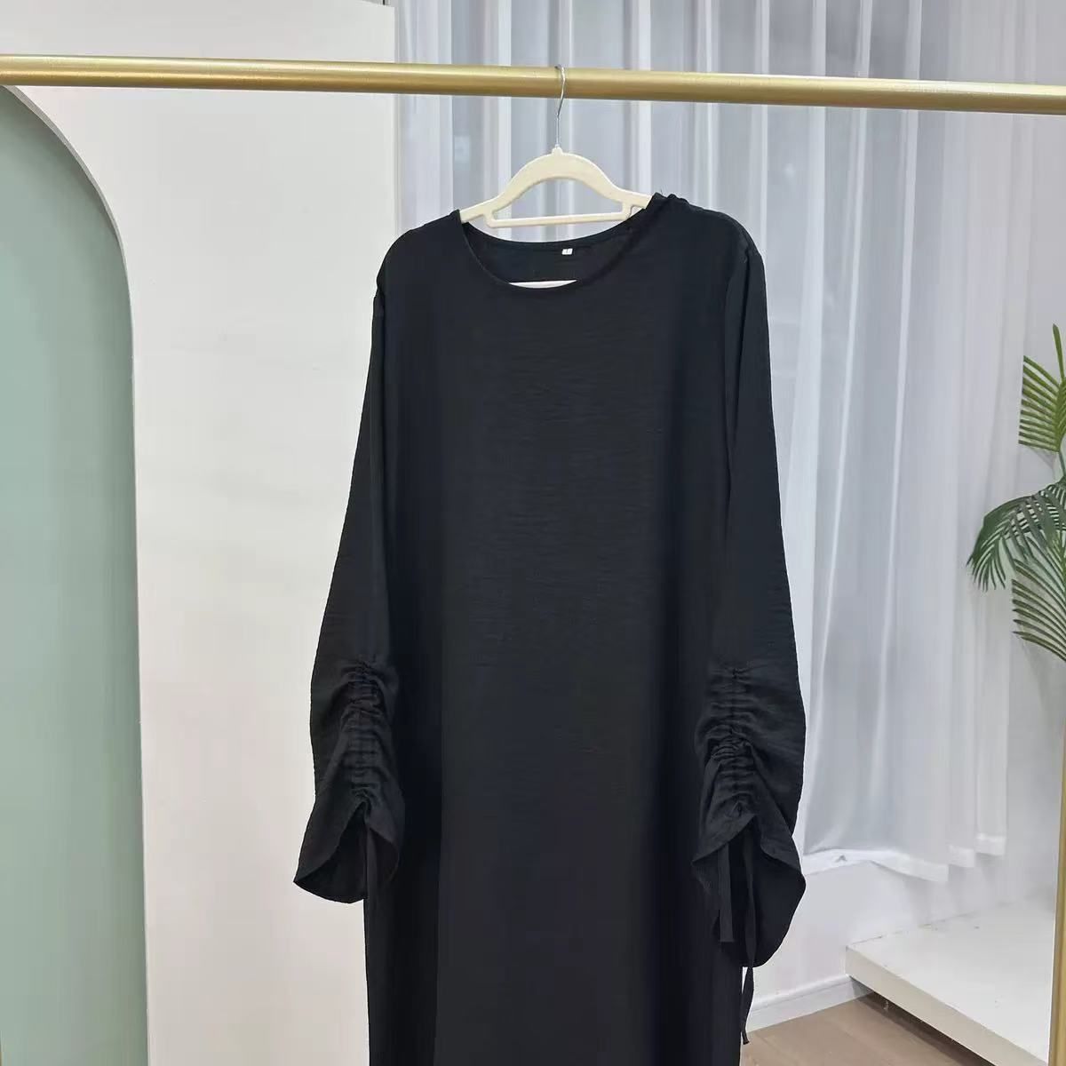 2025 Middle East Dubai Turkey Solid Color Loose Dress Robe LR688_ecoleips.com