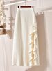 Women's Rose Patterned A-Line Skirt High Waisted Slimming Mid-Length Knitted Autumn/Winter New Style_ecoleips.com