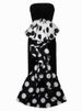 Freeacy Bow-embellished Strapless Evening Dresses 2025 Stylish Polka Dot Slim Fit Maxi Dress Women's Wedding Guest Dresses_ecoleips.com