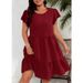 Women's Clothing Large Size Round Neck Lotus Leaf Sleeve Waist Holiday Leisure Temperament Dress_ecoleips.com