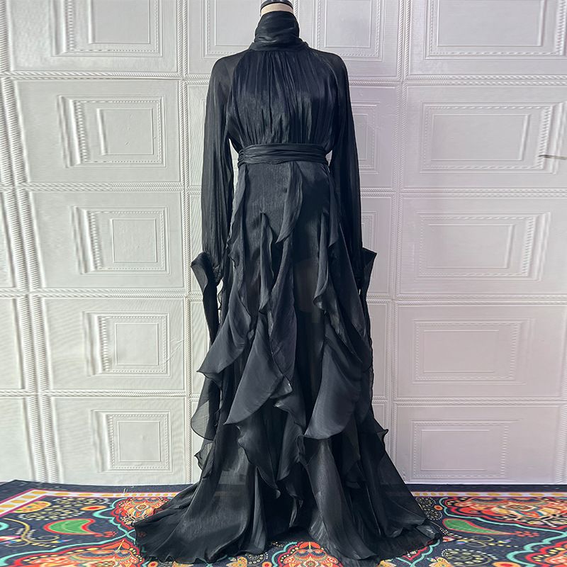 K New Women's Clothing Style Elegant And Fashionable Ruffled Slim Fit Dress_ecoleips.com