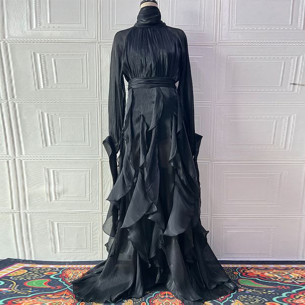 K New Women's Clothing Style Elegant And Fashionable Ruffled Slim Fit Dress_ecoleips.com