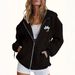 Women's Loose Hooded Sweatshirt European American Style Casual Cardigan With 5046 Print_ecoleips.com