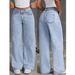 Trendy Loose-Fit Straight Jeans For Women – Comfortable & Stylish Summer Denim Pants (Bluish/Gray-Blue/Pink, S-2XL)_ecoleips.com