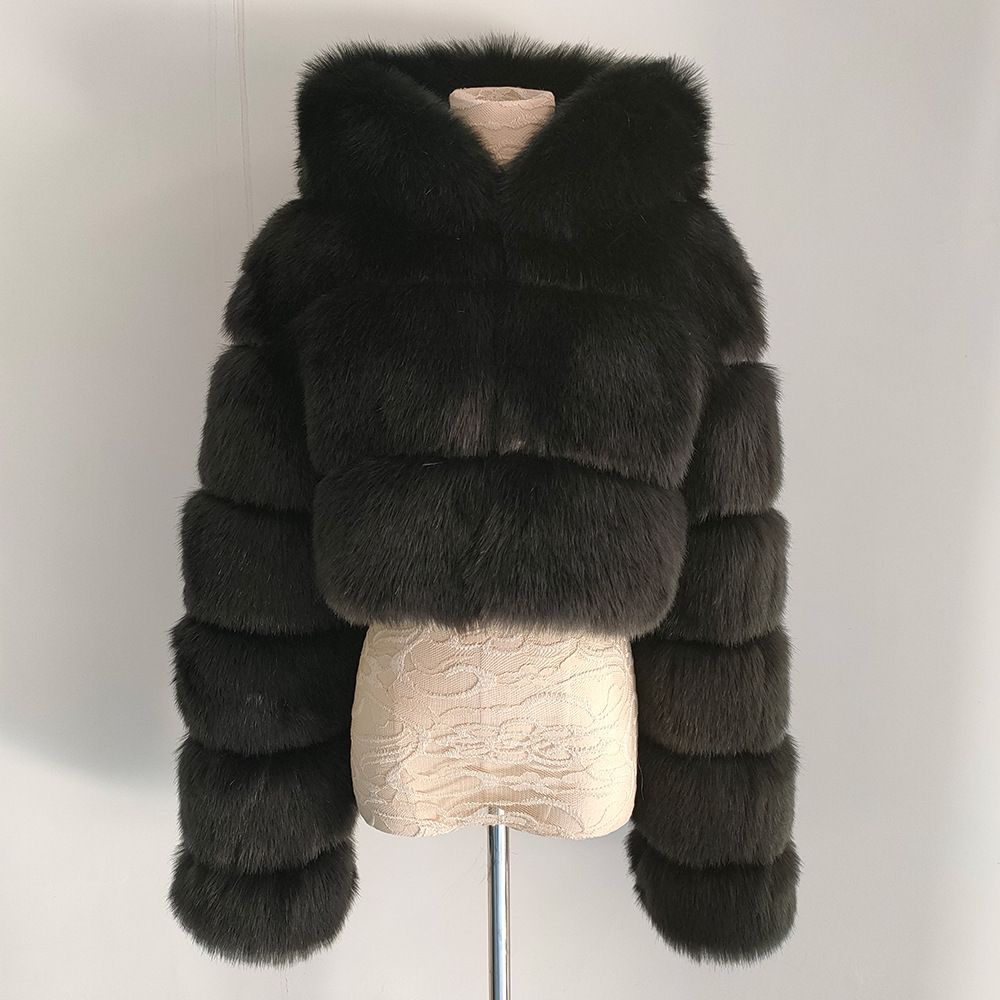 Women's Winter Thickened Artificial Fur Coat Short Jacket Fashion Large Size_ecoleips.com