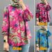 Modest Floral Print Muslim Blouse – 3D Embroidery Bubble Sleeve Top (S-5XL) – Breathable Polyester_ecoleips.com