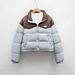 New Down Jacket Women's New Small Short Winter Color Matching Thickened Bread Jacket Korean Version Looks Thin And Fashionable_ecoleips.com