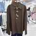 Women's European Style Long Sleeve Shirt Heavy Metal Button Design Loose Fit Versatile Fashionable Top for Spring Autumn_ecoleips.com