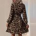 In Stock 2026 Cross-border Hot-selling European And American Leopard Print V-neck High-waisted Tie Irregular Women's_ecoleips.com