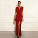 Women's Sleeveless V-Neck Split Hem Dress - Minimalist Solid Color Summer Casual Maxi Dress_ecoleips.com