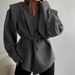 Voya Women's French Elegant Commuting Solid Color Lace Up Suit Collar Spring Coat With Multiple Colors To Choose From_ecoleips.com
