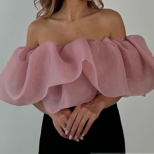 Elegant Off-Shoulder Ruffle Blouse & Sequin Maxi Skirt Set – Flowy Flounce Sleeves & Glamorous Fringe (S-Xl)_ecoleips.com