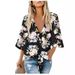 Women's Clothing Summer Temperament Commuting Sun Protection Loose Chiffon V Neck Knotted Shirt_ecoleips.com