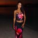 European American Women's Summer Fashion Print Design Long Dress Set Strapless Slim Sexy New 2025_ecoleips.com