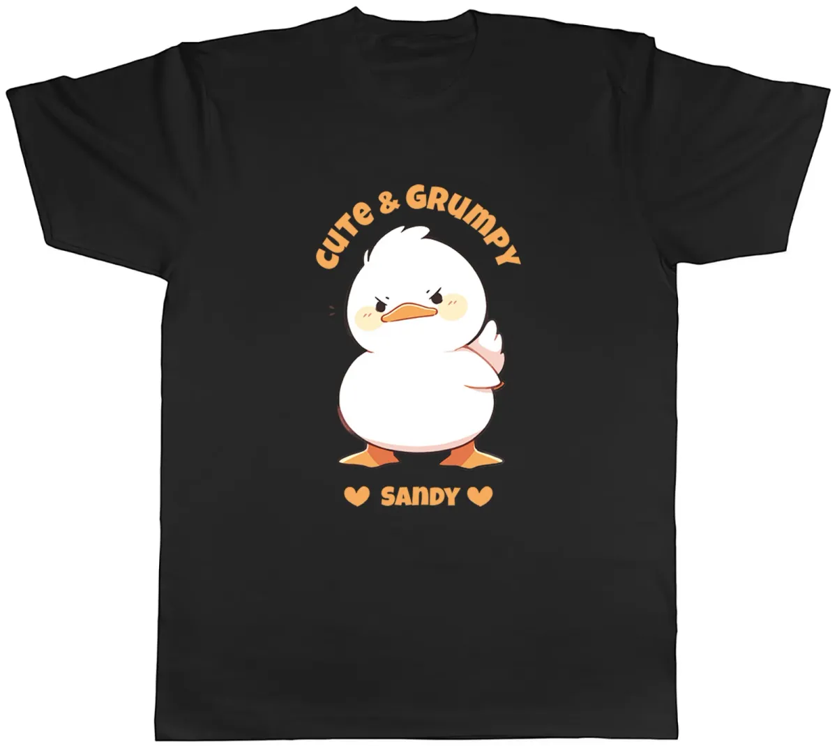 Women's T-Shirts Personalised Duck Cute & Grumpy Mens T-Shirt Funny Bird Tee Gift_ecoleips.com