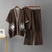 Women's Autumn Winter Knitwear Set Casual Wide Leg Pants Three Piece Outfit with Jacquard Shawl round Neck Top_ecoleips.com