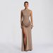 European American Cross-border 2026 Summer Stylish And Elegant Slim-fit Solid Color Pleated Backless Bodycon Dress_ecoleips.com