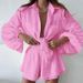 Voya Women's Summer Set, Daily Casual, Solid Color Ruffled Shirt, Shorts Set, Available In Multiple Colors_ecoleips.com