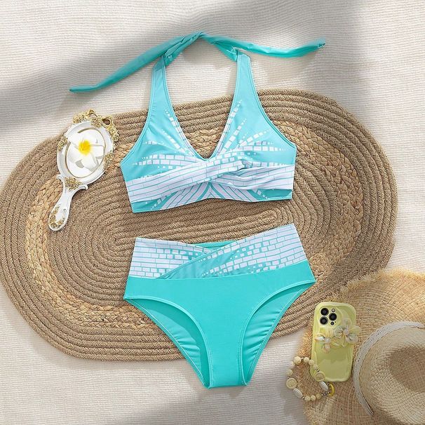 Women's Conservative Bikini Set – High-Waisted Swimwear With Removable Padding (S-Xl) – Quick-Dry & Uv Protection_ecoleips.com