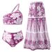 European And American Retro Ethnic Bohemian Style Bikini Mesh Round Skirt Three Piece Suit Holiday Beach Multi Color Swimsuit _ecoleips.com