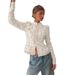Elegant Lace Crochet Stand Collar Slim Fit Blouse For Women - Breathable Cotton Blend, Office & Casual Wear_ecoleips.com