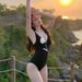 Elegant One-Piece Swimsuit for Women Black White 3D Rose Deep V-Neck French Style Monokini Swimwear_ecoleips.com