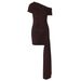 Women's 2025 Winter New Fashion Sexy Ruched Slim Fit Bodycon Ribbon Short Sleeve Dress Wholesale_ecoleips.com