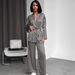 Cross-Border New Printed Loose Satin Long-Sleeve Long-Pants Pajamas Two-Piece Set European And American Autumn_ecoleips.com