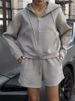 Women's Clothing Fashion Women's Clothing Ladies Hooded Big Pocket Sweatshirt Shorts Two Piece Casual Suit Female_ecoleips.com
