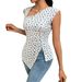 Voya European And American Style Floral Sleeveless Tank For Women With Asymmetrical Square Neckline, Waist-cinching, Side_ecoleips.com