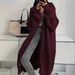 Women's Clothing Women's Oversized Long Cardigan Sweater - Soft Knit Open Front Coat, Loose Fit Long Sleeve Wrap, Elegant V-Neck For Fall & Winter_ecoleips.com