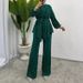 Women's Clothing Muslim Solid Color Temperament Tops Loose Elegant Pants Suit_ecoleips.com