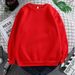 autumn And Winter Pullover Crew Neck Commuter Sweatshirt With Korean-style Solid Color Cuffs, Unisex Top,_ecoleips.com