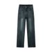Orange Silk Women's Clothing#Washed Vintage Soft And Comfortable Wide-leg Jeans For Women, Autumn Slim-fit High-waisted_ecoleips.com