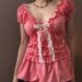 AD523 Cross-border Puff Fresh And Sweet Plaid Shirt 2025 Summer New Design Short Sleeve Top For Petite Women_ecoleips.com