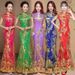 Elegant Long Tailored Qipao With Lace Embroidery – Vintage Chinese Cheongsam Dress For Banquet, Performance & Special Occasions_ecoleips.com