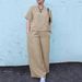 Women's Clothing Two Piece Suits For Women Round Neck Short Sleeved Tops Summer Casual Solid Color Wide Leg Pants Suits For Women_ecoleips.com