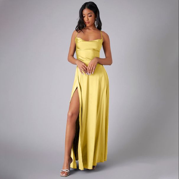 Women's Clothing Sexy Slim Fit Backless Sling Waist Dress Long Skirt_ecoleips.com