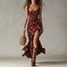 Bohemian Retro High Slit Camisole Dress Sleeveless Ruffled Detail Women's Independent Site New Arrival 2026_ecoleips.com