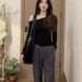 Spring And Autumn Niche Stylish Female Hong Kong Style Casual Slim Fit Off-Shoulder Modal Long-Sleeve Base Shirt_ecoleips.com