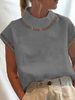 K Women's Solid Color Laced Casual High-Neck Lace Breathable Shirt_ecoleips.com