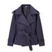 Aria Basics Aria Basics ZA Best-selling Cross-border European And American Style Women's Solid Color Belted Short Jacket Trench Coat_ecoleips.com
